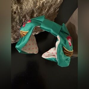 Green Embroidered Headband